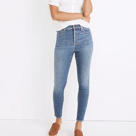 Madewell 10" High-Rise Skinny Crop Jeans in Sheffield Wash Size 26 $135 MC515 - Picture 1 of 13